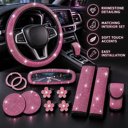 Rhinestone Car Interior Accessory Set