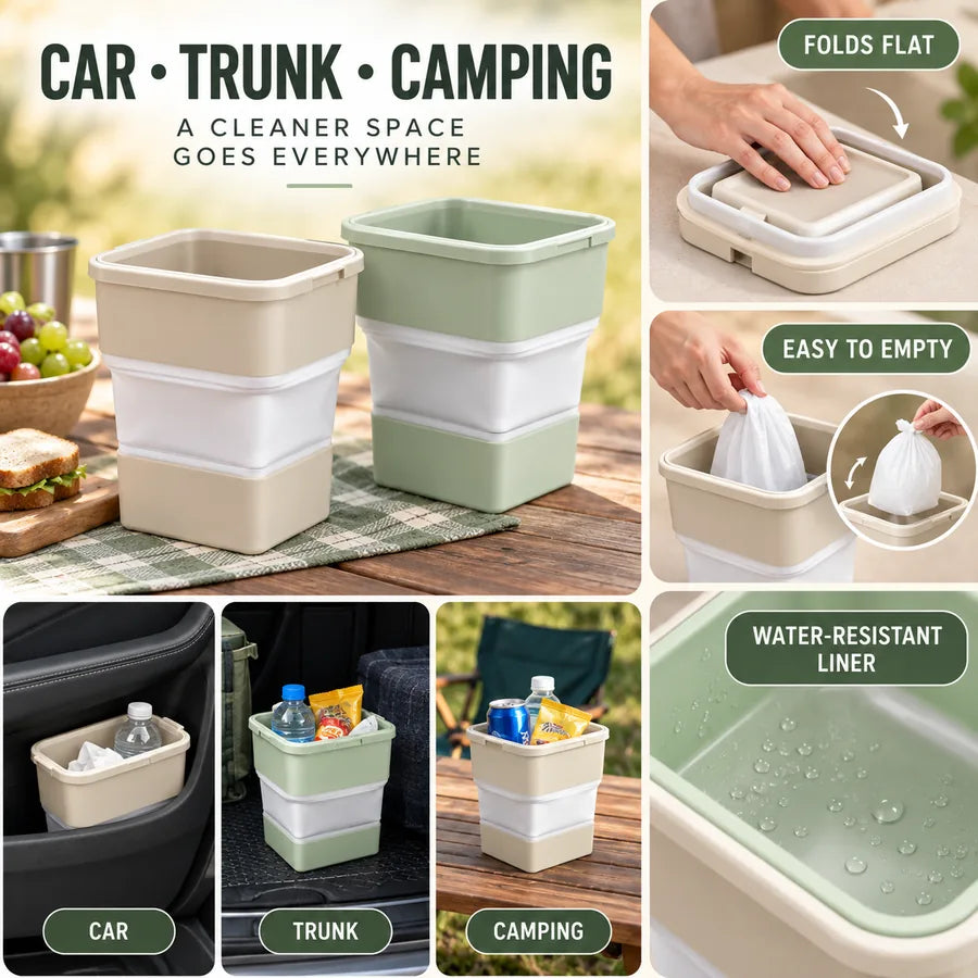 Foldable Multi-Purpose Car Trash Bin