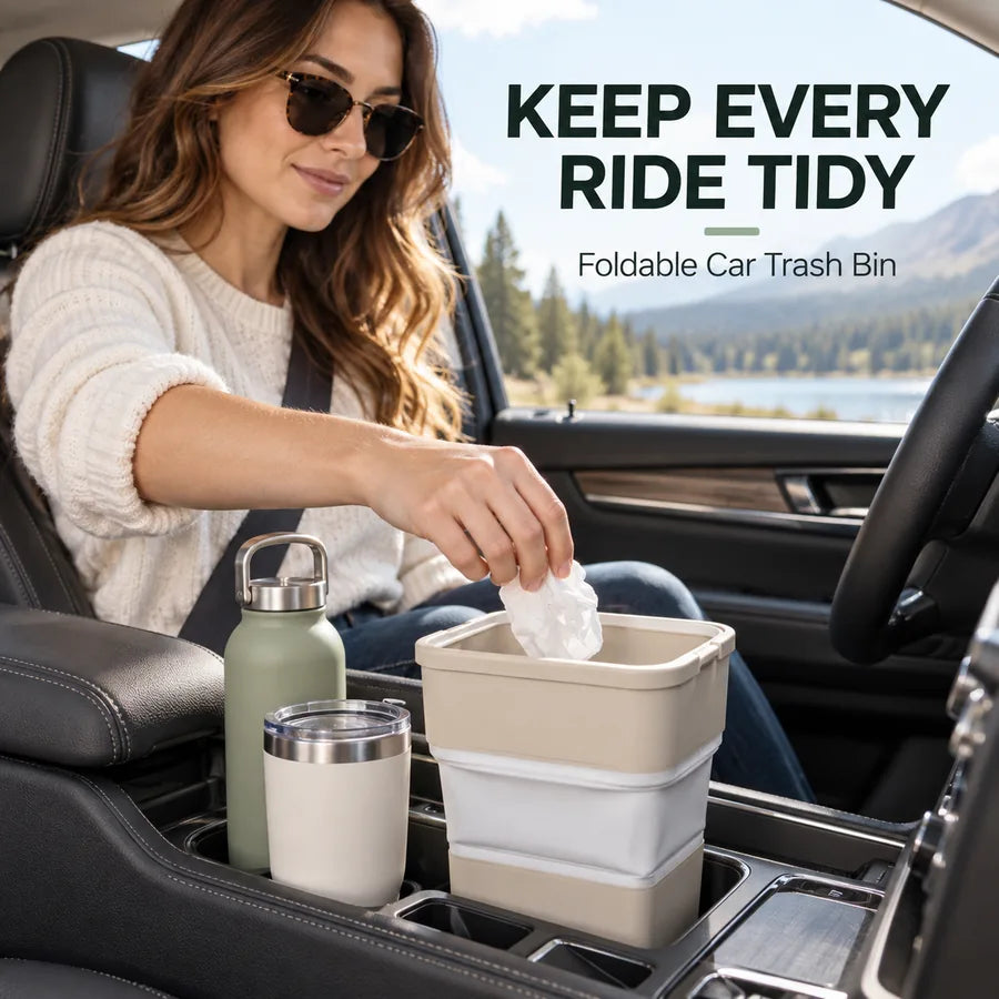 Foldable Multi-Purpose Car Trash Bin